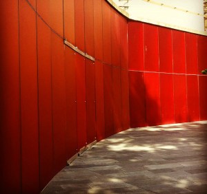 city hall exterior red