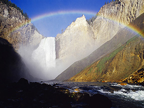 A Rainbow on the Lower Falls of the Yellowstone River